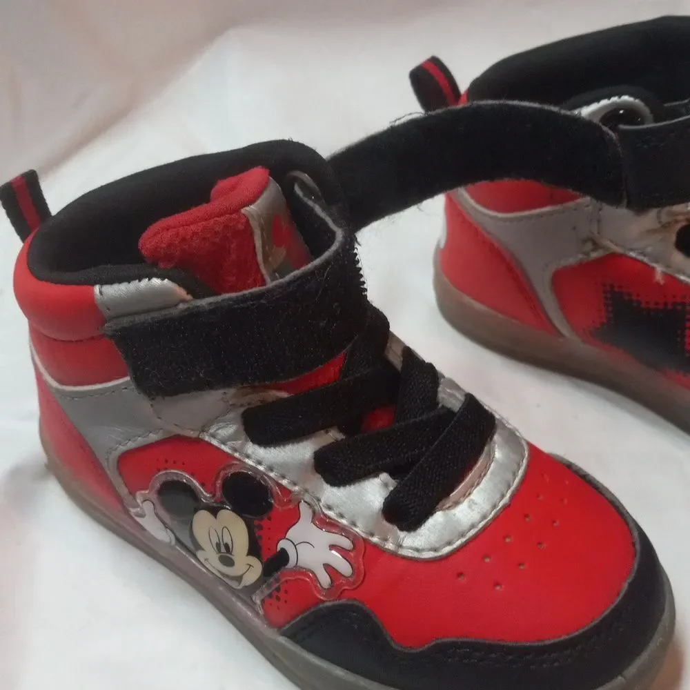Disney Junior Mickey Mouse Light Up Hi Toddler Shoes Size 7